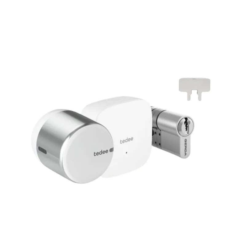 Pachet încuietoare Smart Tedee GO2 Aluminiu Silver + Bridge + Cilindru
